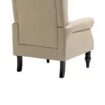 Wood Frame Armchair, Modern Accent Chair Lounge Chair with Sturdy Wood Legs for Living Room Bedroom (Camel PU)