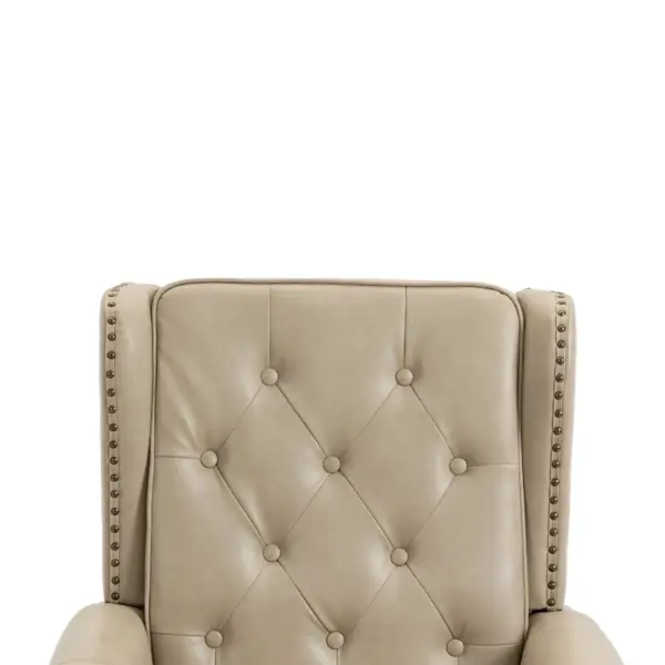 Wood Frame Armchair, Modern Accent Chair Lounge Chair with Sturdy Wood Legs for Living Room Bedroom (Camel PU)