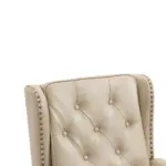 Wood Frame Armchair, Modern Accent Chair Lounge Chair with Sturdy Wood Legs for Living Room Bedroom (Camel PU)