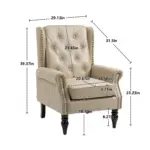 Wood Frame Armchair, Modern Accent Chair Lounge Chair with Sturdy Wood Legs for Living Room Bedroom (Camel PU)