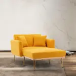 fashionable and classic style chaise lounge chair / accent chair for Living Room, bedroom (Mustard Teddy)