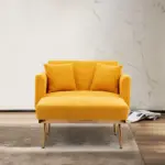 fashionable and classic style chaise lounge chair / accent chair for Living Room, bedroom (Mustard Teddy)
