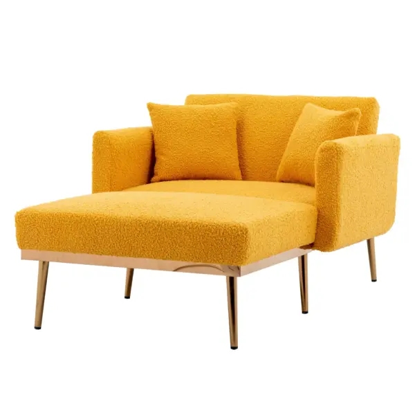 fashionable and classic style chaise lounge chair / accent chair for Living Room, bedroom (Mustard Teddy)