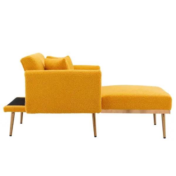 fashionable and classic style chaise lounge chair / accent chair for Living Room, bedroom (Mustard Teddy)