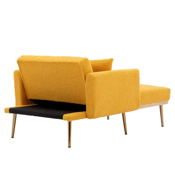 fashionable and classic style chaise lounge chair / accent chair for Living Room, bedroom (Mustard Teddy)