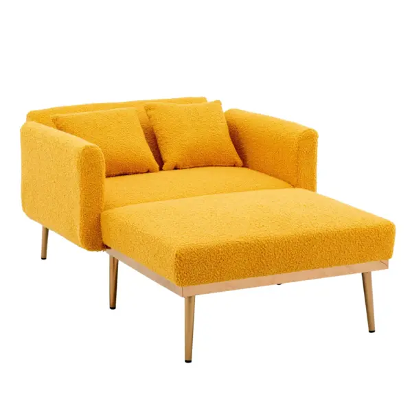 fashionable and classic style chaise lounge chair / accent chair for Living Room, bedroom (Mustard Teddy)
