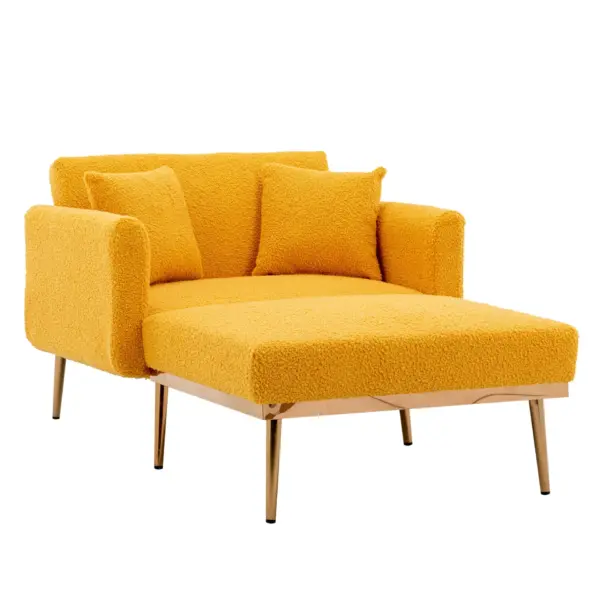 fashionable and classic style chaise lounge chair / accent chair for Living Room, bedroom (Mustard Teddy)