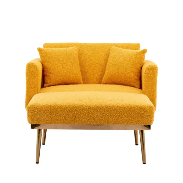 fashionable and classic style chaise lounge chair / accent chair for Living Room, bedroom (Mustard Teddy)