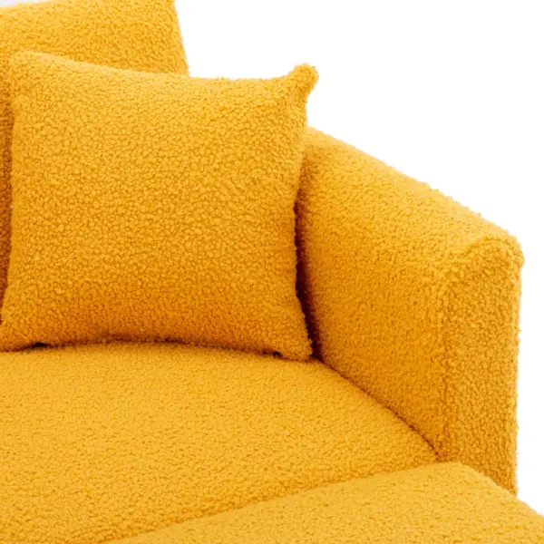 fashionable and classic style chaise lounge chair / accent chair for Living Room, bedroom (Mustard Teddy)