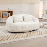 Bean Bag sofa Lazy Sofa Durable Comfort Lounger High Back Bean Bag Chair Couch for Adults and Kids, Indoor & Outdoor, Accent Floor Soft Lounge Chair (Beige chenille)
