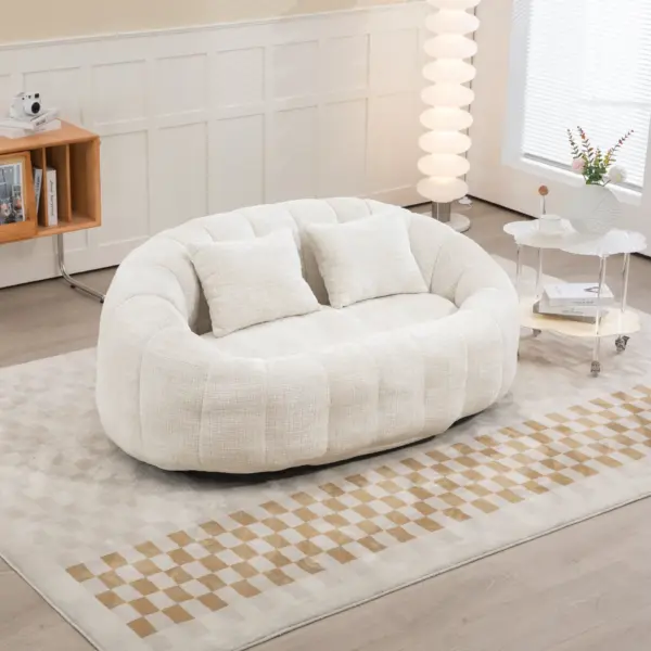Bean Bag sofa Lazy Sofa Durable Comfort Lounger High Back Bean Bag Chair Couch for Adults and Kids, Indoor & Outdoor, Accent Floor Soft Lounge Chair (Beige chenille)