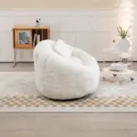 Bean Bag sofa Lazy Sofa Durable Comfort Lounger High Back Bean Bag Chair Couch for Adults and Kids, Indoor & Outdoor, Accent Floor Soft Lounge Chair (Beige chenille)