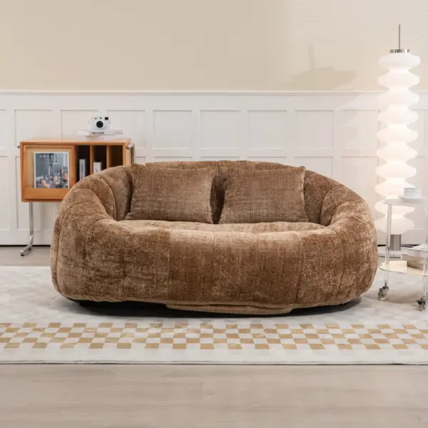 Bean Bag sofa Lazy Sofa Durable Comfort Lounger High Back Bean Bag Chair Couch for Adults and Kids, Indoor & Outdoor, Accent Floor Soft Lounge Chair (Coffee chenille)