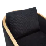 Corduroy Swivel Barrel Chair, Comfortable Accent Sofa Chair for Living Room, 360 Degree Swivel Barrel Club Chair, Leisure Arm Chair for Nursery, Hotel, Bedroom, Office, Lounge (Black)