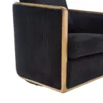 Corduroy Swivel Barrel Chair, Comfortable Accent Sofa Chair for Living Room, 360 Degree Swivel Barrel Club Chair, Leisure Arm Chair for Nursery, Hotel, Bedroom, Office, Lounge (Black)