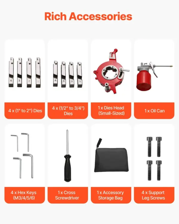 VEVOR Electric Pipe Threader Machine, 900W 2-Speed Threading Cutting Machine, 1/2 to 4 inch Pipes Threading Cutter Tool with Foot Pedal for Plumbing, Automotive Repairs, Metalworking