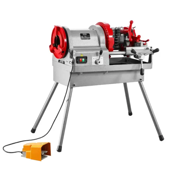 VEVOR Electric Pipe Threader Machine, 900W 2-Speed Threading Cutting Machine, 1/2 to 4 inch Pipes Threading Cutter Tool with Foot Pedal for Plumbing, Automotive Repairs, Metalworking