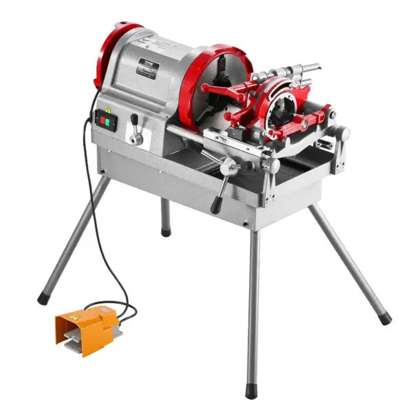 VEVOR Electric Pipe Threader Machine, 900W 2-Speed Threading Cutting Machine, 1/2 to 4 inch Pipes Threading Cutter Tool with Foot Pedal for Plumbing, Automotive Repairs, Metalworking