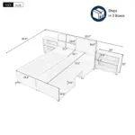 121.2' Versatile Sofa Bed Modular Sofa Free-combined Sofa with Two Storage Racks, Gray