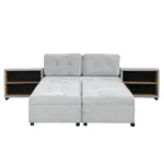 121.2' Versatile Sofa Bed Modular Sofa Free-combined Sofa with Two Storage Racks, Gray