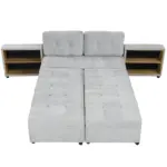 121.2' Versatile Sofa Bed Modular Sofa Free-combined Sofa with Two Storage Racks, Gray