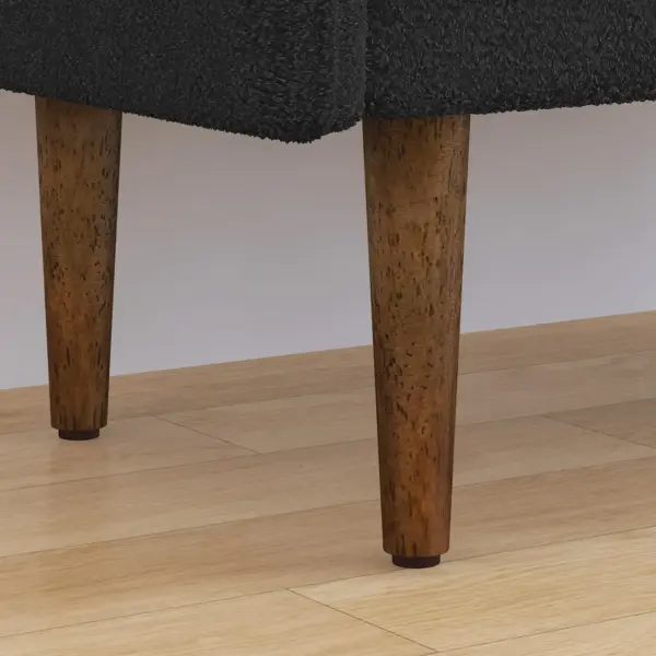 Teddy velvet storage stool, ,with storage space, suitable for apartments, living rooms and bedrooms-BLACK(45.98'*16.75'*21.75')