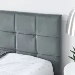 Full Size Upholstered Tufted Bed Frame, Sofa Bed Frame with Comfortable Backrest and Armrests, Full Size Bed for Bedroom, Living Room,Velvet, Grey(80.5''*59''*30.5'')