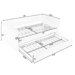Twin Size Daybed, Upholstered sofa bed,The bottom pulls out to form a bed ,Striped corduroy fabric- Light grey(86'*43.5'*34')