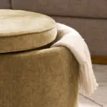 Ottoman, multi-functional combination set table Ottoman, combination of Ottoman and table, with drum stool, with storage space-Dark yellow