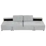 121.2' Versatile Sofa Bed Modular Sofa Free-combined Sofa with Two Storage Racks, Gray