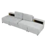121.2' Versatile Sofa Bed Modular Sofa Free-combined Sofa with Two Storage Racks, Gray