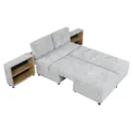 121.2' Versatile Sofa Bed Modular Sofa Free-combined Sofa with Two Storage Racks, Gray