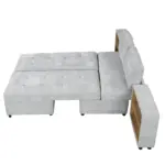 121.2' Versatile Sofa Bed Modular Sofa Free-combined Sofa with Two Storage Racks, Gray