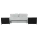 121.2' Versatile Sofa Bed Modular Sofa Free-combined Sofa with Two Storage Racks, Gray