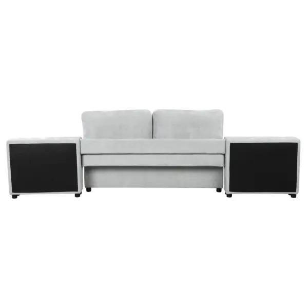 121.2' Versatile Sofa Bed Modular Sofa Free-combined Sofa with Two Storage Racks, Gray