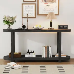 Modern Minimalist Ash Veneer Entryway Table with Streamlined Desktop Design, Suitable for Study Rooms, Entryways, Hallways, Living Rooms, and Foyers