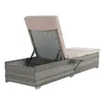 OUTDOOR SOFA PE RATTAN FURNITURE DECK CHAIR GRAY RATTAN