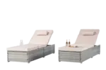 OUTDOOR SOFA PE RATTAN FURNITURE DECK CHAIR GRAY RATTAN