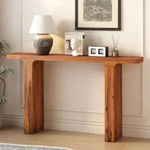 Elegant Acacia Veneer Entryway Table,Suitable For Entryway, Hallway, Living Room, Foyer, Corridor