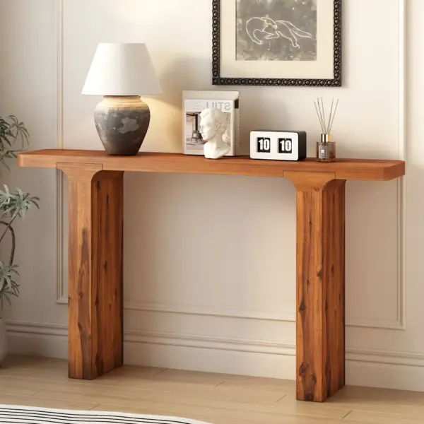 Elegant Acacia Veneer Entryway Table,Suitable For Entryway, Hallway, Living Room, Foyer, Corridor