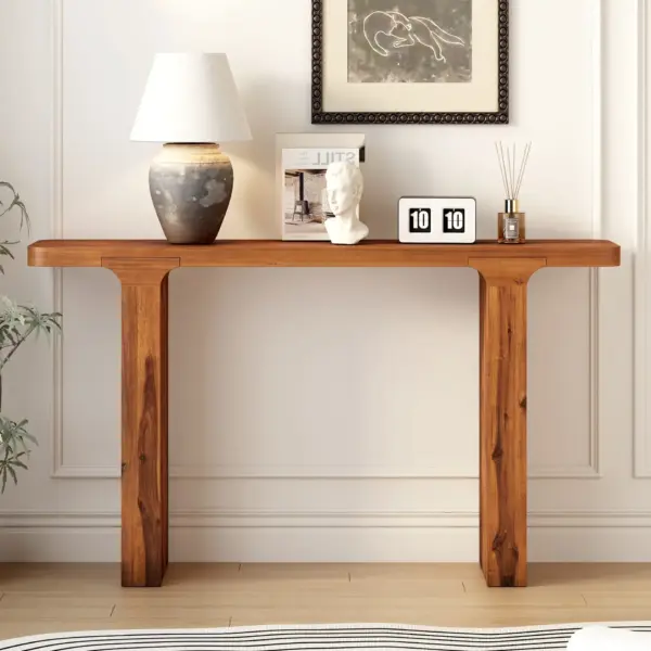 Elegant Acacia Veneer Entryway Table,Suitable For Entryway, Hallway, Living Room, Foyer, Corridor