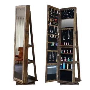 Full Length Mirror 360 Swivel Jewelry Cabinet