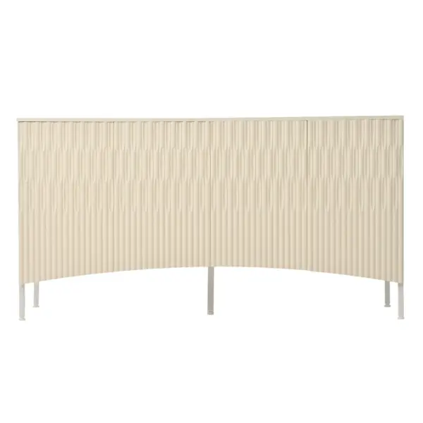 Elegant Sideboard Featuring Curved Bottom Doors with Arched Groove Design in a Stylish Four-Door Layout,Suitable for Living Rooms,Entrance and Study