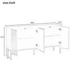 Elegant Sideboard Featuring Curved Bottom Doors with Arched Groove Design in a Stylish Four-Door Layout,Suitable for Living Rooms,Entrance and Study