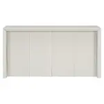 Acacia Wood Veneer Simple Entryway Table with Wavy Design,Suitable for Study,Entryway, Hallway, Living Room, Foyer