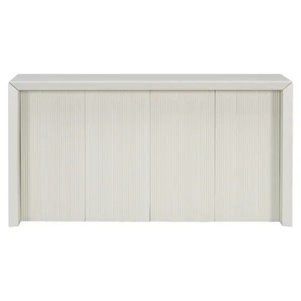 Acacia Wood Veneer Simple Entryway Table with Wavy Design,Suitable for Study,Entryway, Hallway, Living Room, Foyer