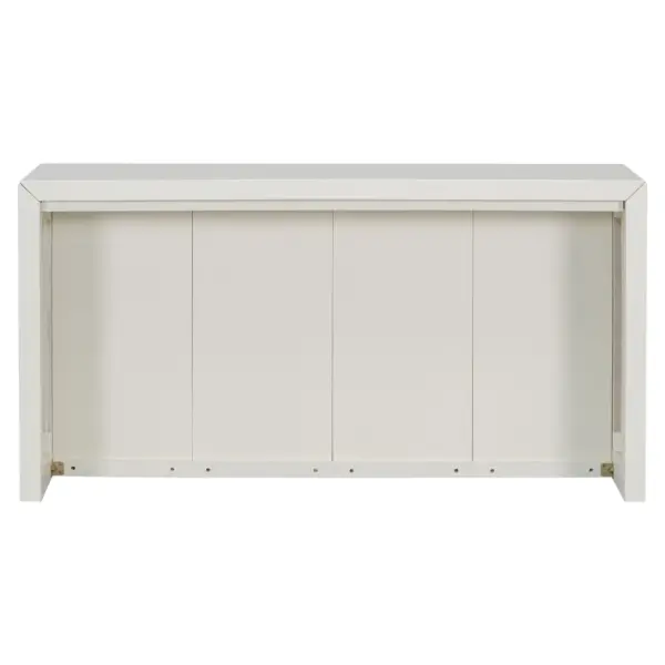 Acacia Wood Veneer Simple Entryway Table with Wavy Design,Suitable for Study,Entryway, Hallway, Living Room, Foyer