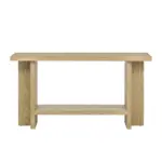 Vintage-Inspired and Ash Wood Veneer ConsoleTable with T-Leg Design,Suitable for Study,Entryway, Hallway, Living Room, Foyer