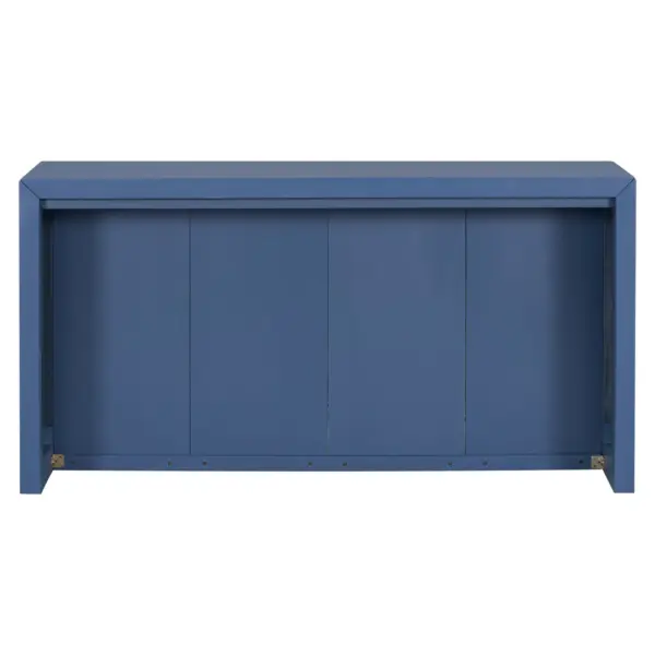 Acacia Wood Veneer Simple Entryway Table with Wavy Design,Suitable for Study,Entryway, Hallway, Living Room, Foyer