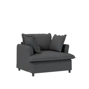 37' Oversized Single Seat Sofa Module for Modular Sectional Sofa,Wide Seat Chenille Armchair with Pillows,Modern Upholstered Comfy Single Couch Lounge for Living Room,Apartment,Bedroom,2 Colors
